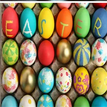 Красочные яйца яичная скорлупа художественные пасхальные вечерние сувениры для детей пластиковые яйца ручной работы DIY живопись детский сад развивающие игрушки