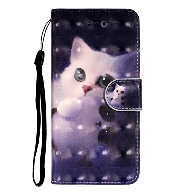 Чехол-книжка с откидной крышкой, чехол для LG K40, кожаный бумажник с милым котом, волком, чехол для телефона LG K40, K12, K50, G7, G8, чехол Etui - Цвет: 3