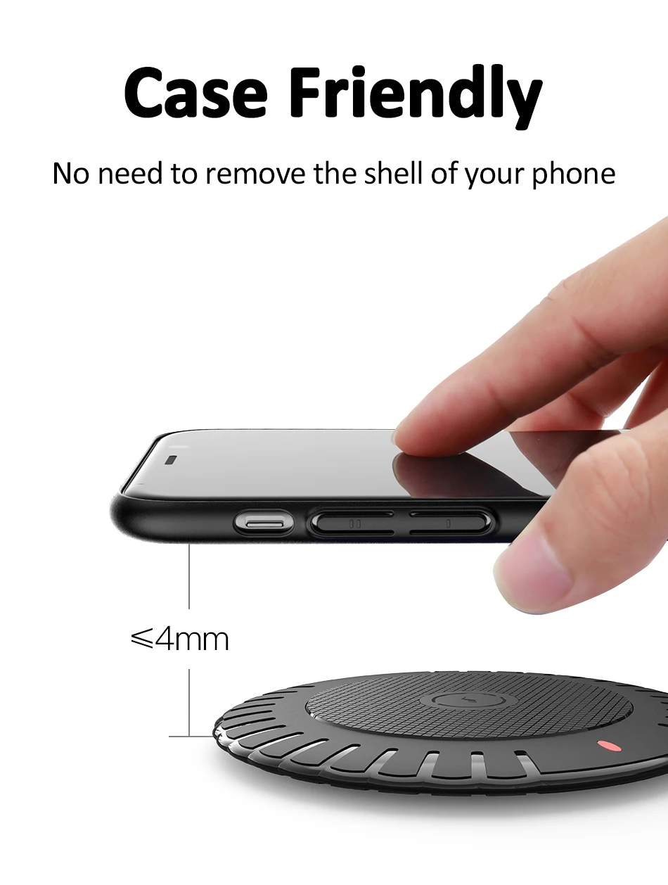 ACCEZZ QI Беспроводное зарядное устройство для Apple iPhone X XS MAX 8 Plus XR 11 Pro для samsung S9 S10 S8 S7 зарядная подставка с кабелем Micro USB