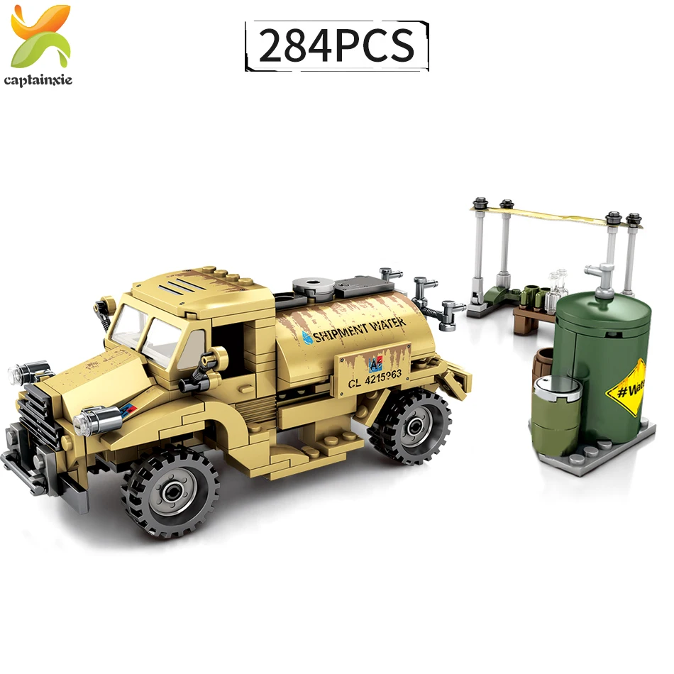 284+pcs Military US Army Armored Trucks Building Blocks WW2 Vehicle Soldiers Bricks Educational Toys for Children Boys | Игрушки и хобби