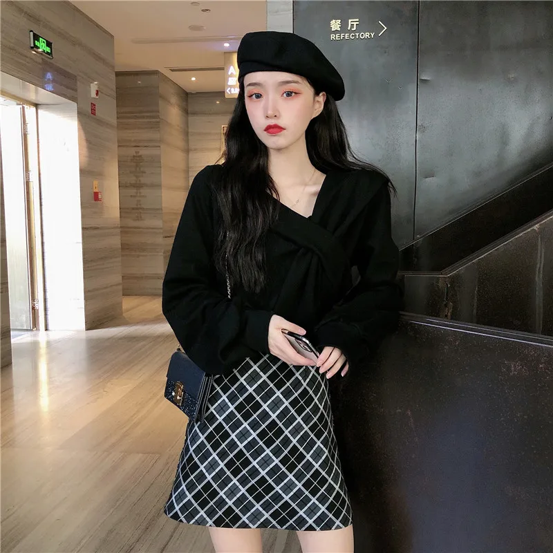 Joinyouth, корейский свитер, Одноцветный, крест, милые пуловеры, Harajuku, Осень-зима, теплая Свободная Женская одежда, v-образный вырез, ropa mujer, 201