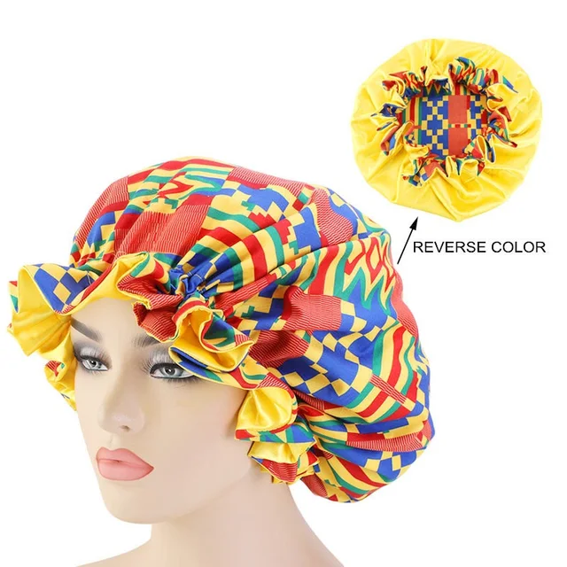 New Solid Women Satin Bonnet Fashion Stain Silky Big Bonnet for Lady Sleep Cap Headwrap Hat Hair Wrap Accessories Wholesale style11