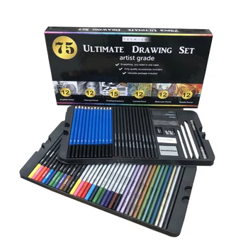 

75pcs Professional Color Pencil Set Box High Quality Colored Drawing Pencil School Artist Supplies