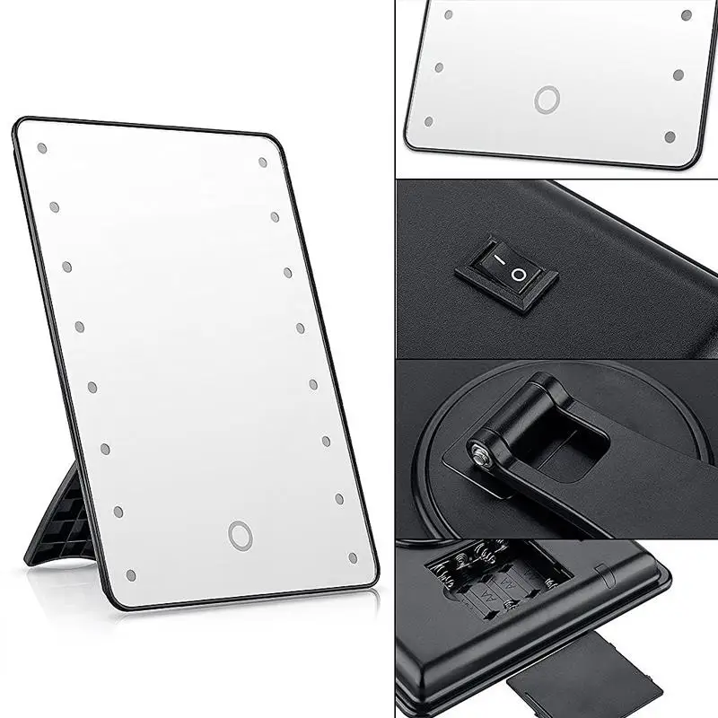 

Portable 20 LED Desktop Touch Screen Makeup Cosmetic Mirror with Stand