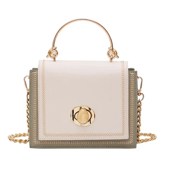 

Elegant Female Metal Ring Tote bag 2019 Summer New Quality PU Leather Women's Designer Handbag Lock Chain Shoulder Messenger Bag