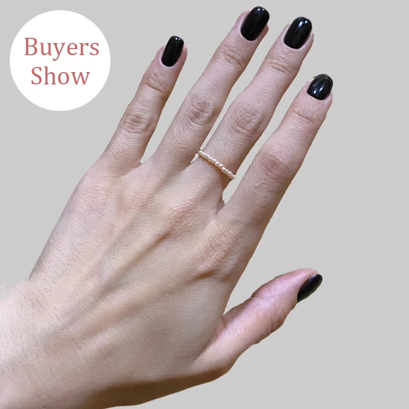 Dámská móda 2025 Dámský prsten, geometrická imitace, perla_voghion.com