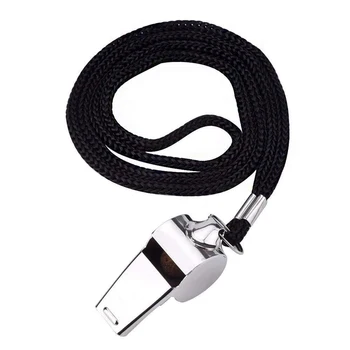 

Portable Stainless Steel Referee Emergency Sports Whistle with Neck Lanyard