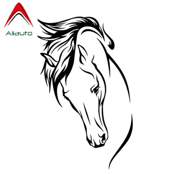 

Aliauto Creative Car Sticker Animal Horse Head Vinyl Accessories PVC Decal for Peugeot 307 Passat B5 Porsche Mazda 6,17cm*10cm