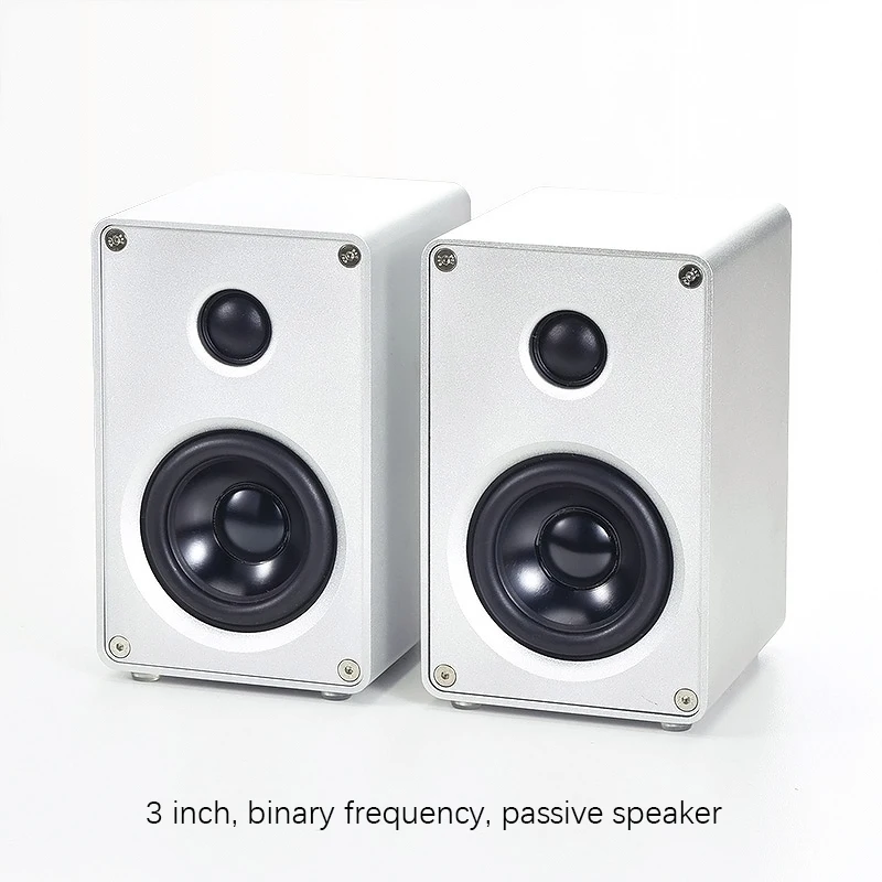BRZHIFI Audio 3 Inch Aluminum Alloy Speaker Desktop 2.0 Channel Two-way Passive Stereo Computer Satellite Surround Wall Hanging