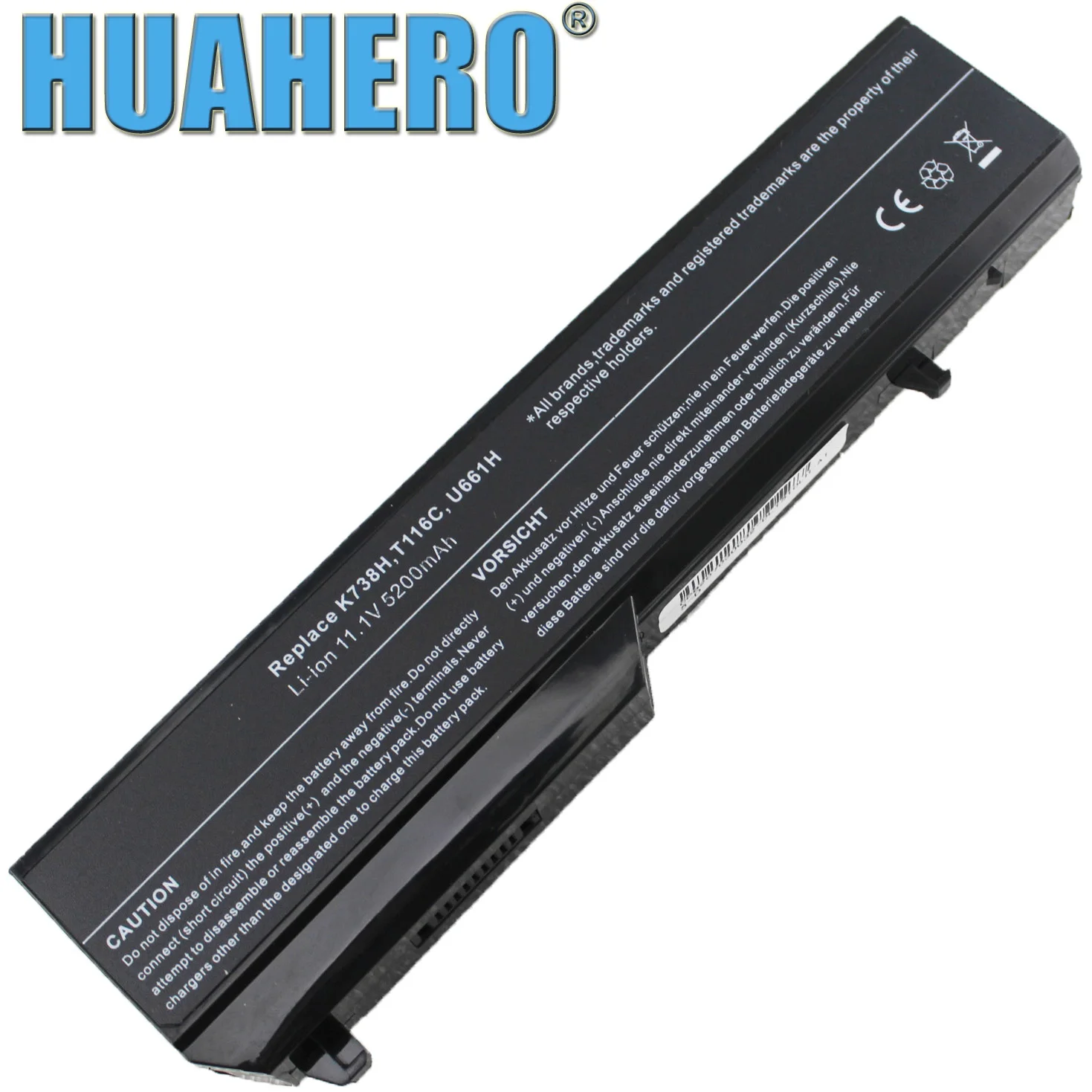 Батарея HUAHERO T116C для ноутбука Dell Vostro 1310 1320 1510 1520 2510 U661H T114C T112C N950C K738H312 0859 312 0724 0T116C