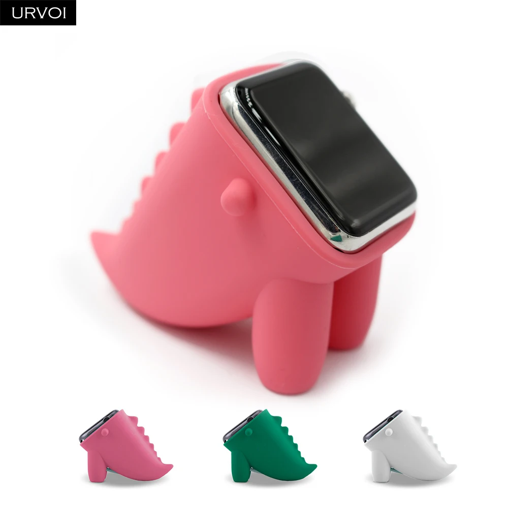 Держатель URVOI для apple watch series 5 4 3 2 1 Подставка часов с функцией ночника силиконовая