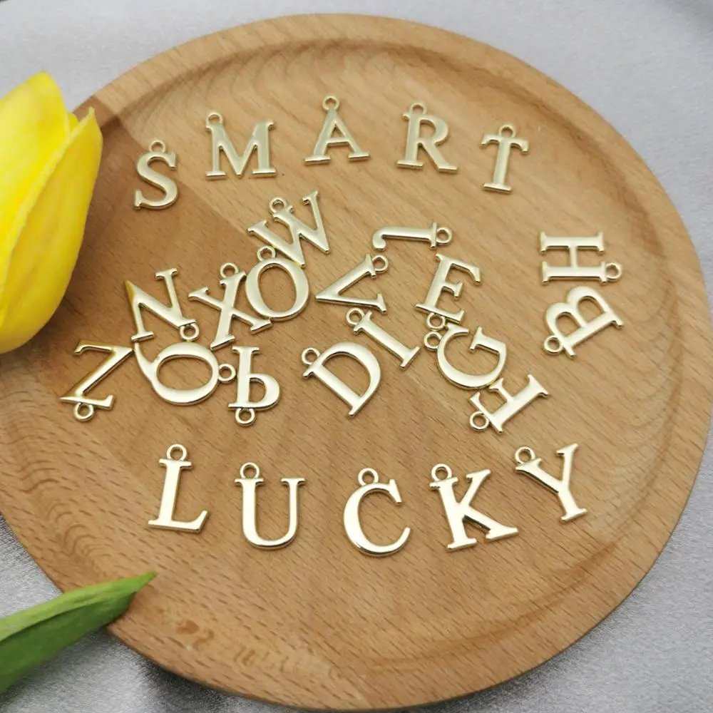 

10pcs/Lot A-Z Alphabet Charms Golden Tone Zinc Alloy 26 Letters Pendants Fit Jewelry DIY Accessories Earring Bracelet Floating
