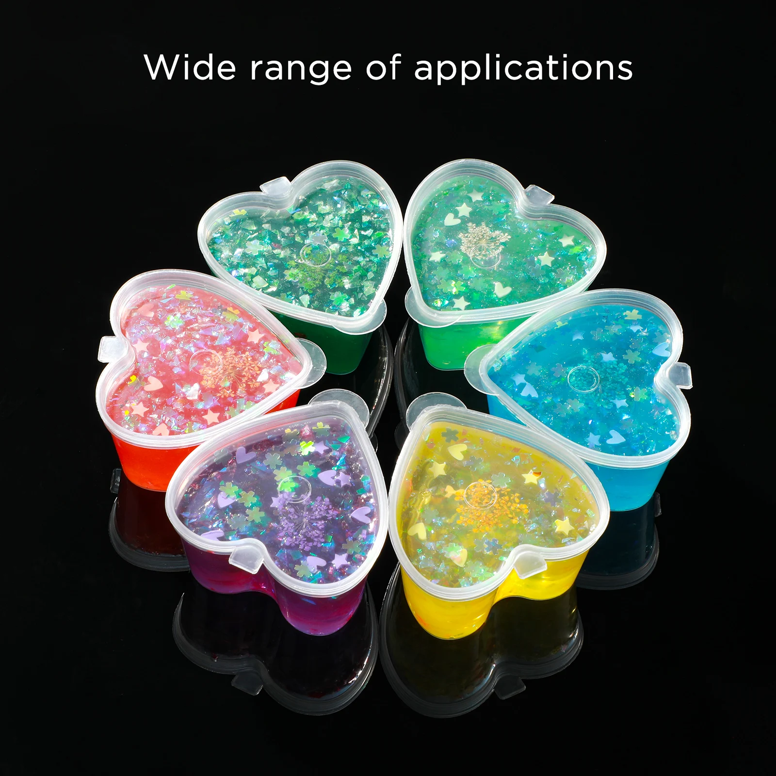 20Pcs Heart Shape Sauce Cup Food Box With Lids Disposable Plastic Storage Container Pigment Paint Box For Kitchen Organizer Home