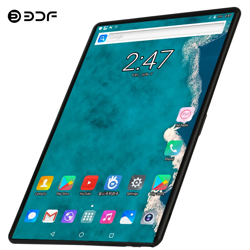 BDF 10 дюймов планшетный ПК Android 9,0 8 ГБ ОЗУ 128 Гб ПЗУ 10,1 МП задняя камера Deca Core планшет ips HD дисплей 4G LTE телефон планшет