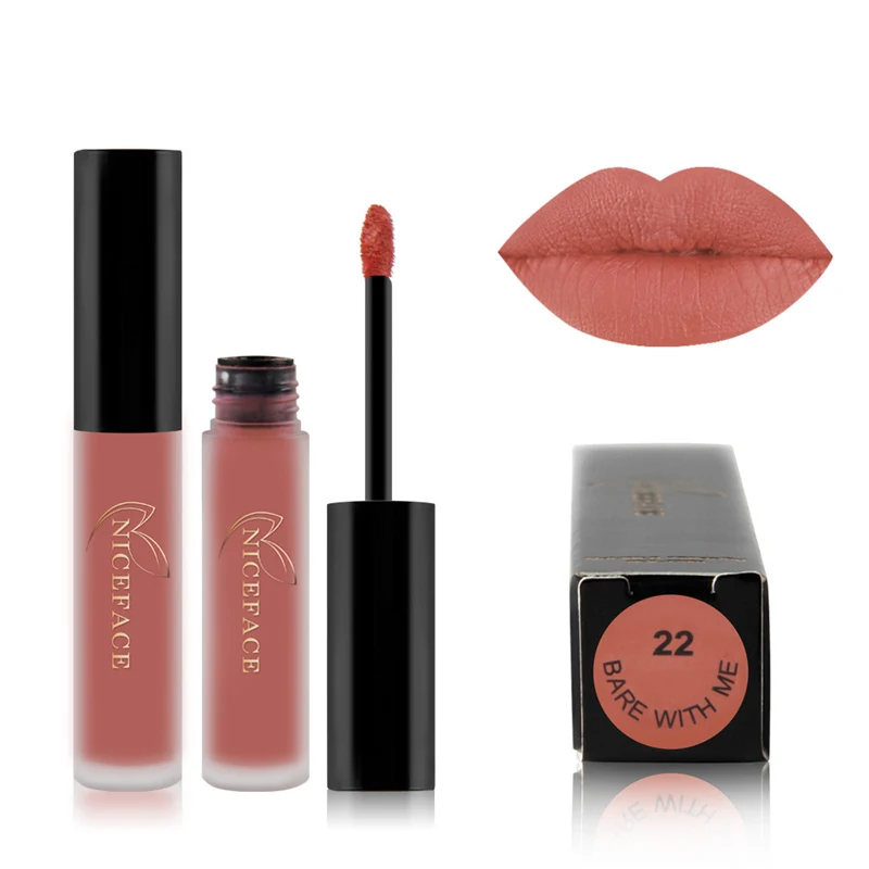 24 color liquid matte lipstick lasting makeup lip red matte nude color cosmetic waterproof matte lipstick - Цвет: 22