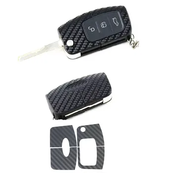 

2Set Black Carbon Fiber Car Key Sticker For For Ford Focus 2 3 2009-2012 Fiesta Ecosport 2012 2013 Car Key Refitting Accessories