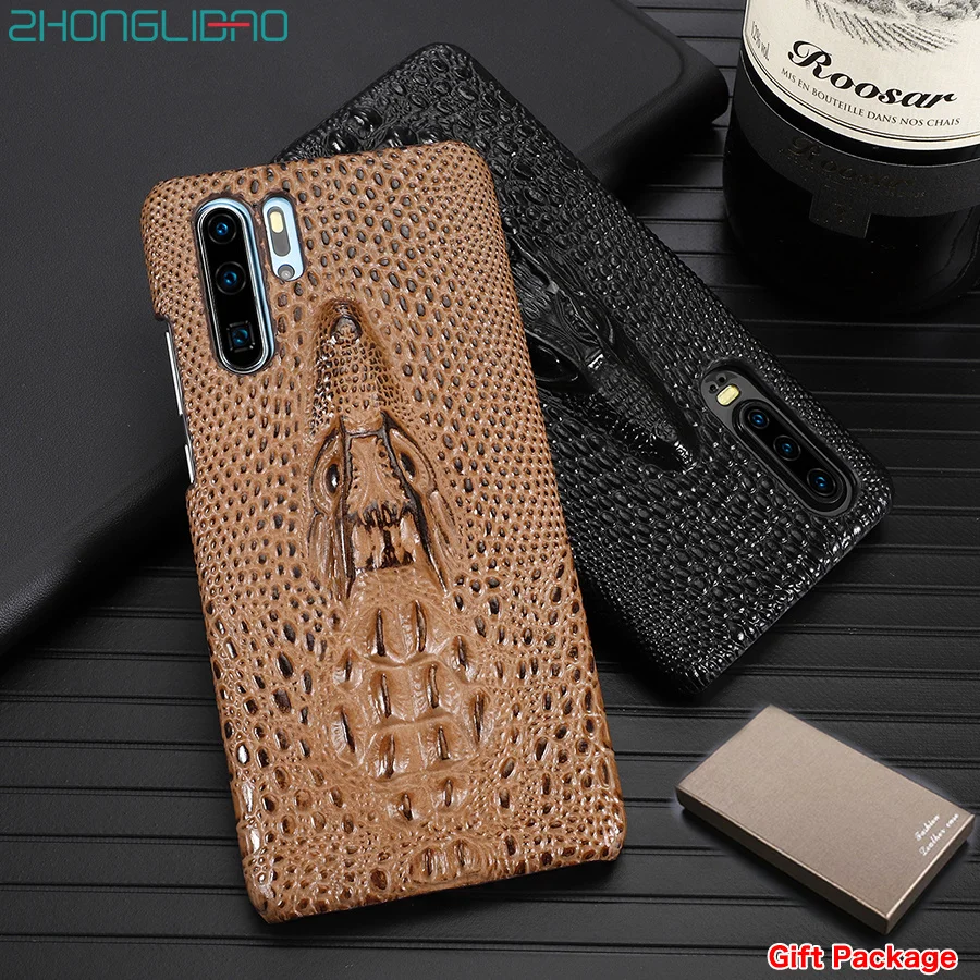 

Luxury 3D Genuine Leather Phone Case for Huawei P30 Mate20 Mate 20 Pro Hard Back Cover Coque hawei Huwei P30pro Mate20pro Funda