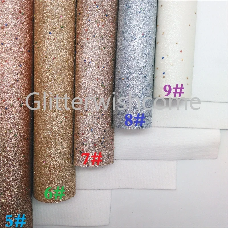 Glitterwishcome 21X29 см A4 Размер посыпать блестящая кожа, блестящая кожа, искусственная из искусственной кожи Ткань Винил для бантов, GM624A