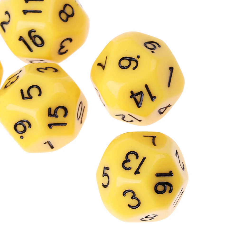 10Pcs 16-Sided D16 Acrylic Dices Table Game Accessory Toys for DND MTG TRPG Table Board Games