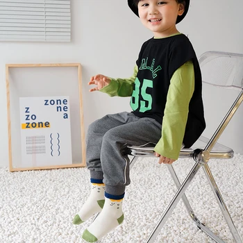 

5 pairs/lot of new 1-12 years Nordic style combination children's socks cartoon tube socks pure cotton A class boy & girl sock