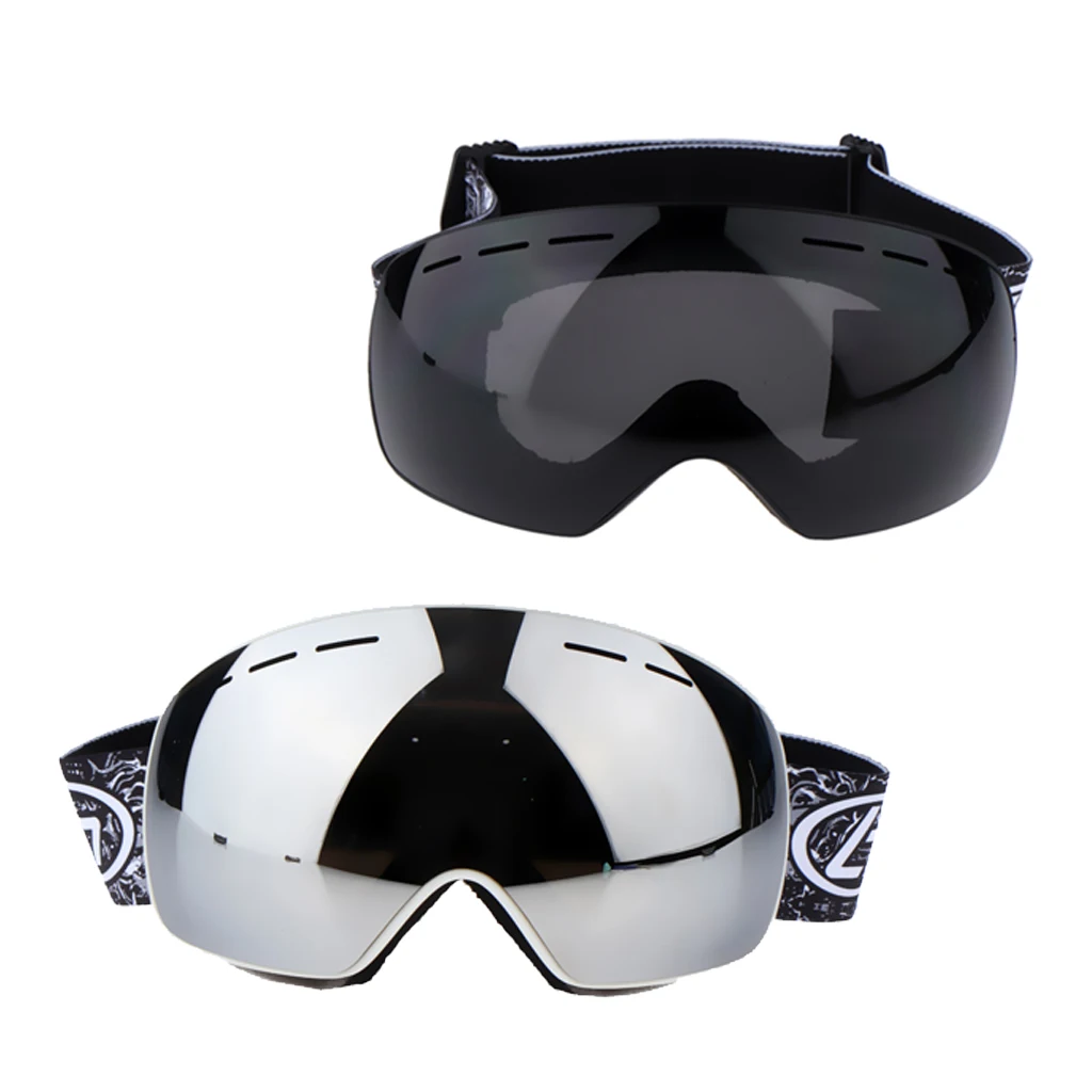 

2pcs Windproof Ski Snowboard Snow Goggles for Unisex Men Women Anti-fog UV Protection Spherical Dual Lens Design Anti-impact