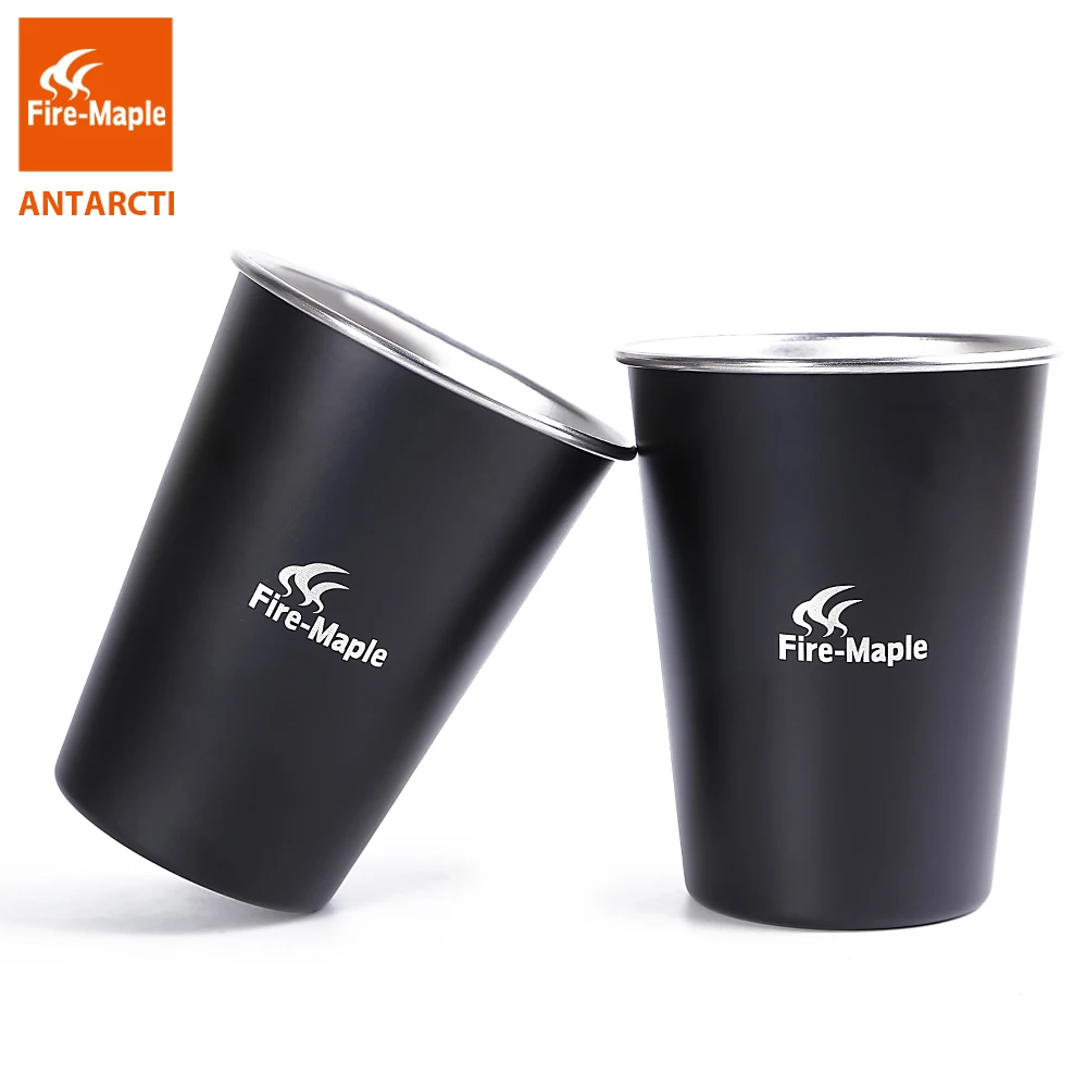 

Fire Maple Outdoor Camping Mug 2 Pcs Antarcti Stainless Steel Cup Hiking Climbing Travel silver Black 123.5g 350ml