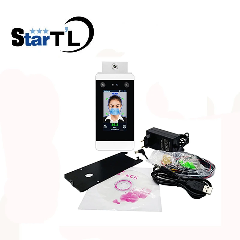 WIFI TCP/IP Body Temperature measurement Dynamic Face Facial Recognition Time Attendance and Access Control System