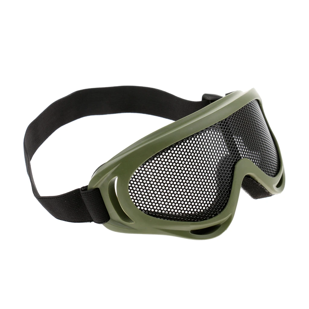 Тактические безопасные стальные сетчатые очки для стрельбы, защитные очки для глаз - Цвет: Army Green