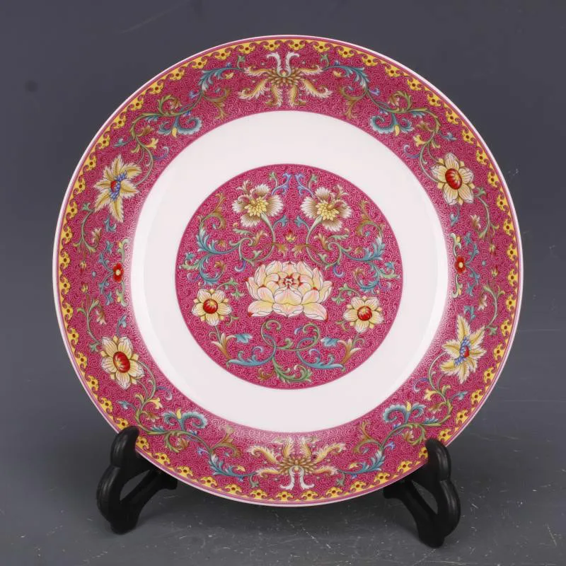 Chinese Style Jingdezhen Antique Enemal Decoration Porcelain Plate