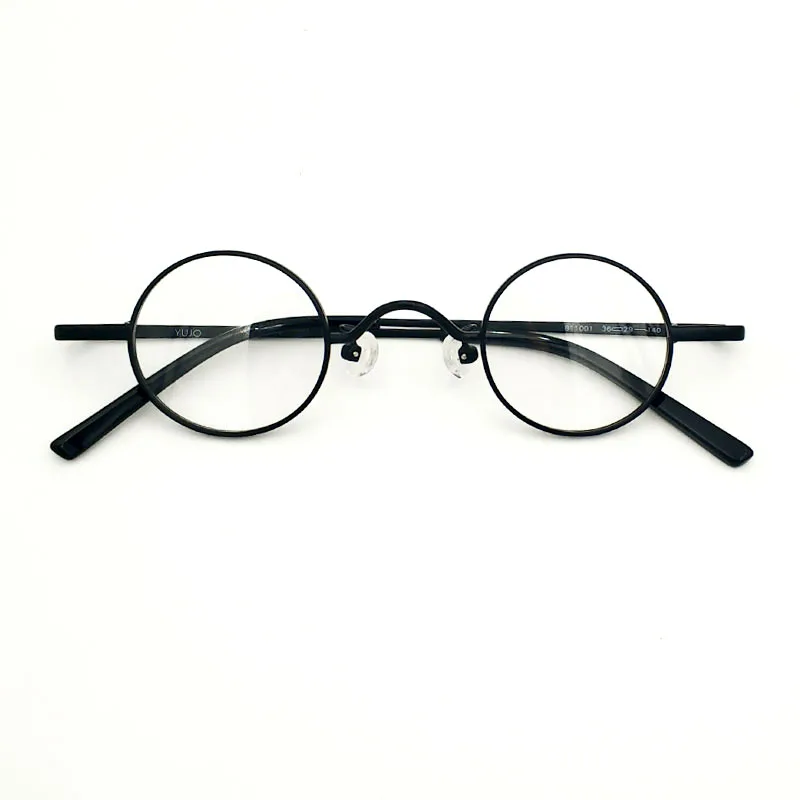 Круглые очки для взрослых, очень маленькие размеры линз, золото, черный, серебристый Размер 36 мм, оптические очки для близорукости