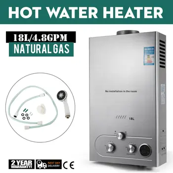

Natural Gas Tankless Hot Water Heater 18L Instant On Demand Boiler 4.8 GPM