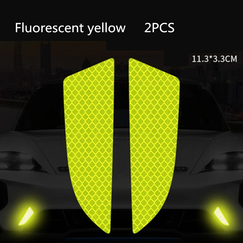 

2Pcs Universal Car Reflective Stickers Car Trunk Safety Warning Decal Luminous Reflector Rear Bumper Sticker Auto Accessories