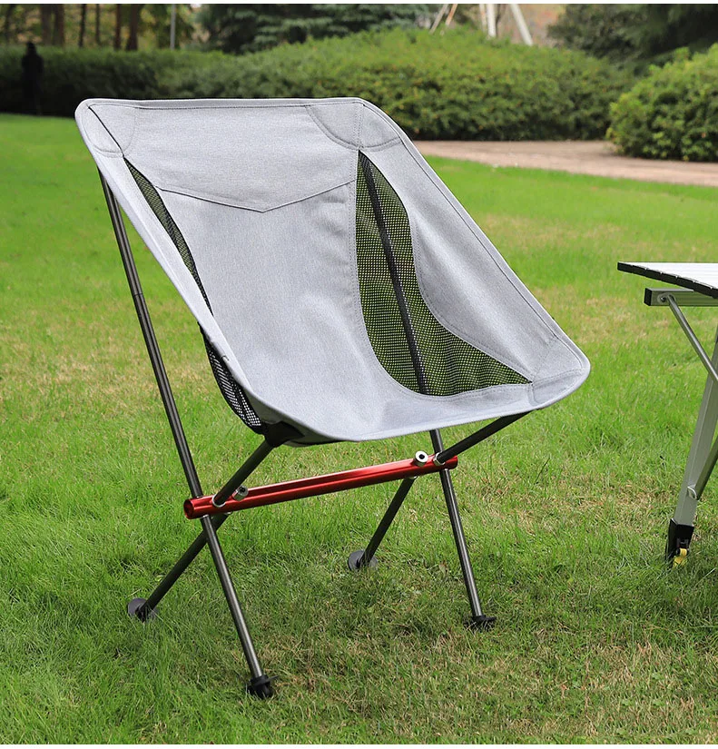 Portable Folding Camping Chair Outdoor Moon Chair Collapsible Foot Stool Folding Chair
