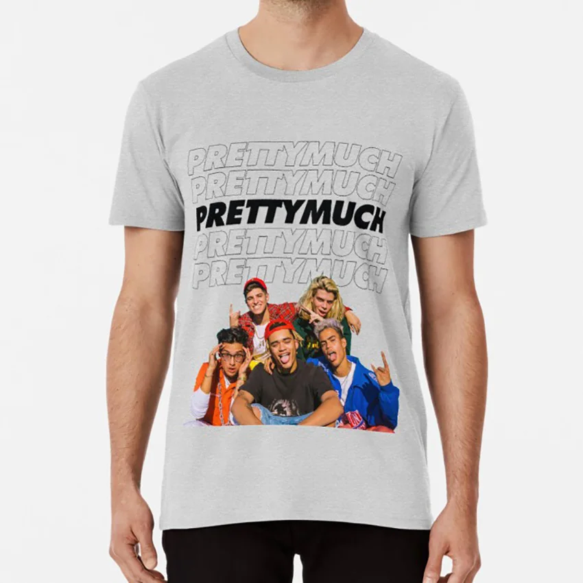 Серый PRETTYMUCH w/футболка с логотипом edwin prettymuch boyband pretty much boybands edwin honoret nick mara zion kuwonu - Цвет: Серый