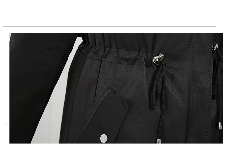 Fur Parkas Highstreet Real Fox Fur Collar Plocket Hooded Rabbit Fur Lining Long Coat Women Winter Casual Solid Warm Outwear
