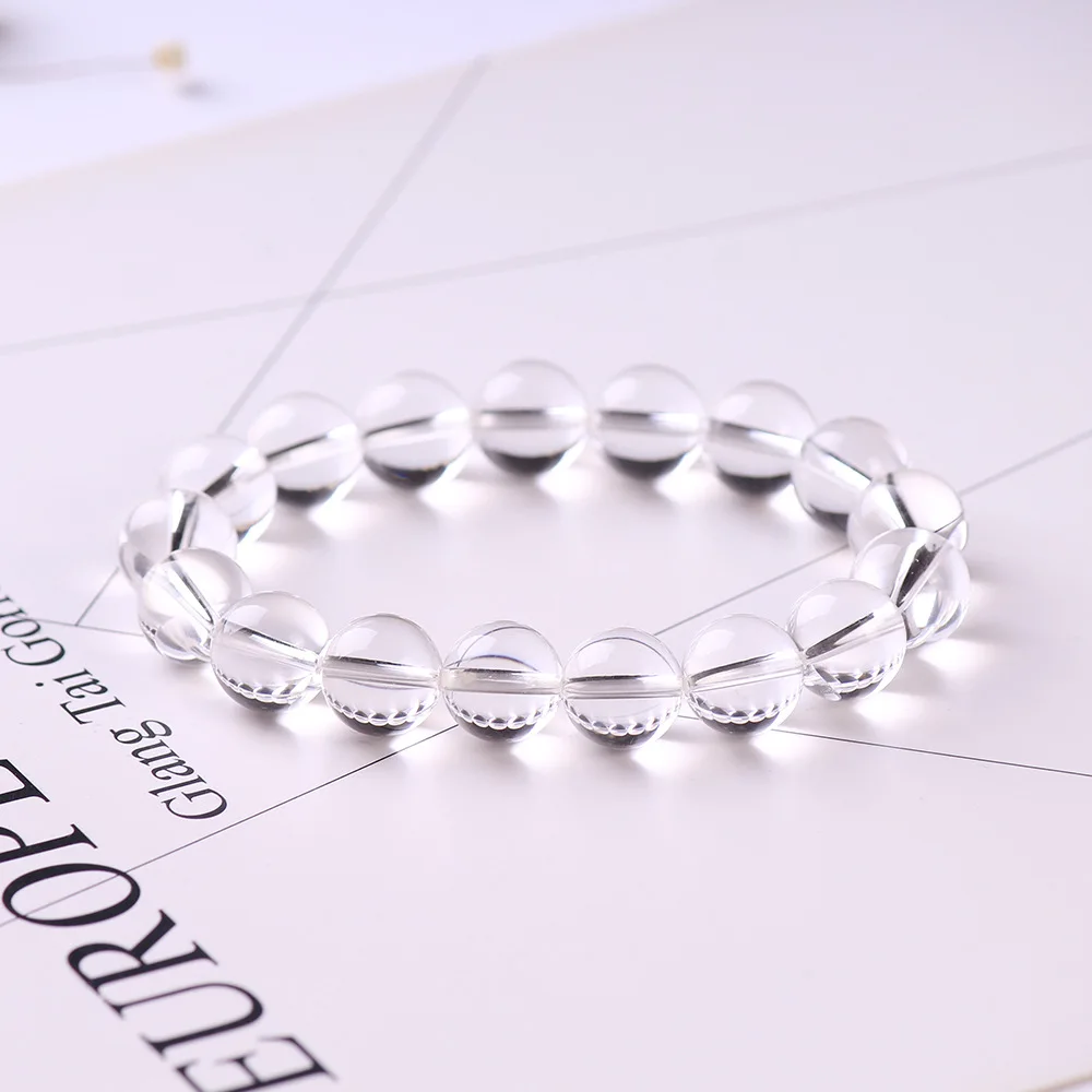 

Natural near pure white crystal bracelet men's and women's white crystal single Circle Bracelet factory wholesale