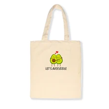 Авокадо хлеб любовь печатных мультфильм Женская Холщовая Сумка для покупок Холщовая Сумка через плечо Женская Большая вместительная Женская пляжная сумка