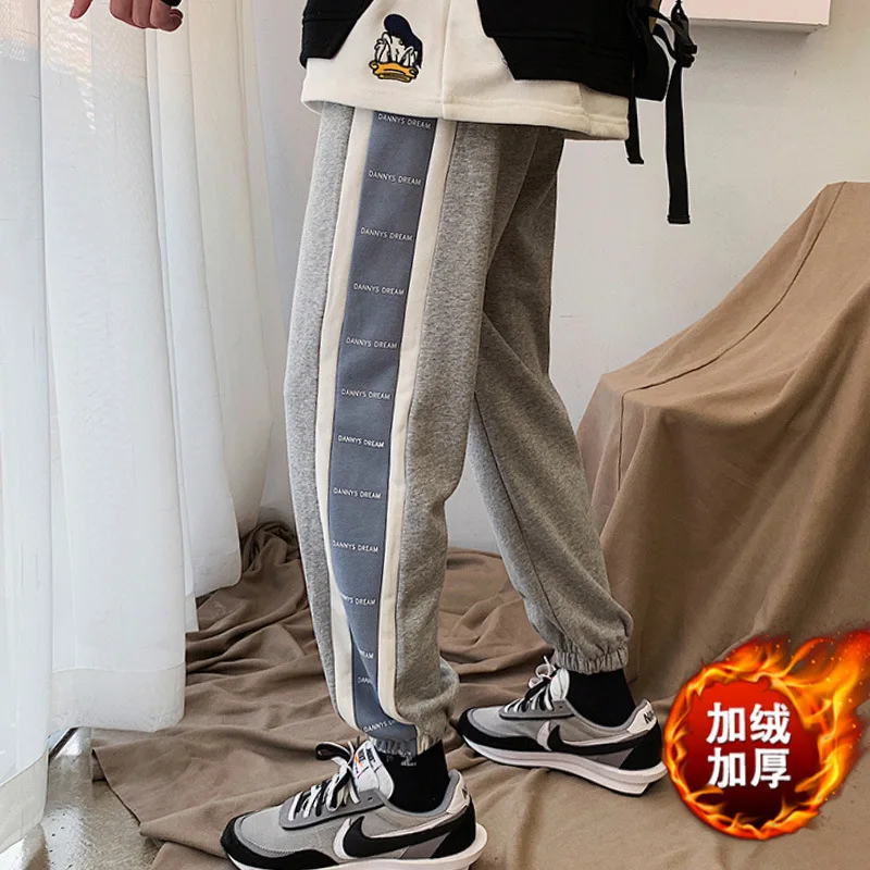 

Super Fire CEC Pants Men's Autumn & Winter INS Hong Kong Style Versatile Casual Korean-style Trend Beam Leg Sweatpants plus Velv