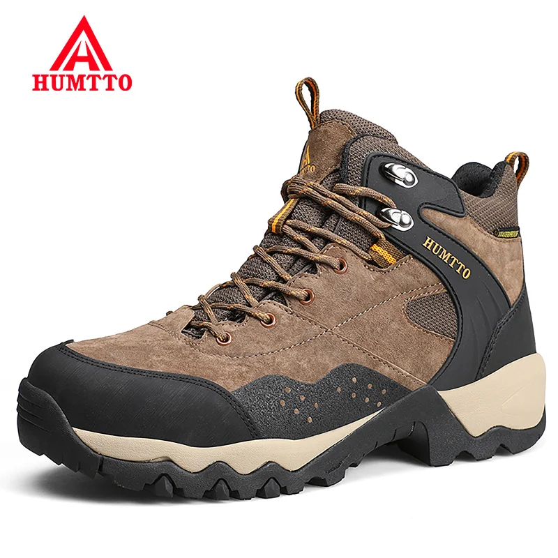 HUMTTO Waterproof Mens Hiking Sneakers 2021 New Mountain Trekking Boots Leather Climbing Sport Safety Man Tactical Shoes for Men