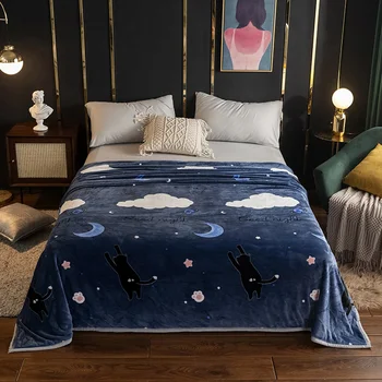 

Winter Comfortable Machine Washable 100% Polyester Microfiber Thicken Blanket for Bed Suitable For King Size