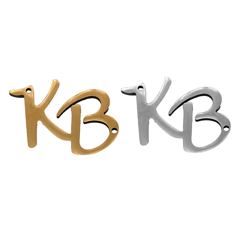 5 шт. подвеска с алфавитом из нержавеющей стали Золотая буква KB 8/24 Коби Шарм