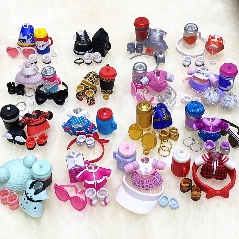 Lols Dolls Clothes Shoes Bottles Accessories Set For LOLs 8 cm Big Sister Doll Random 3/5/10 Sets plush doll accessories,doll shoes,barbie doll clothes,doll clothes accessories,doll clothes,doll accessories
