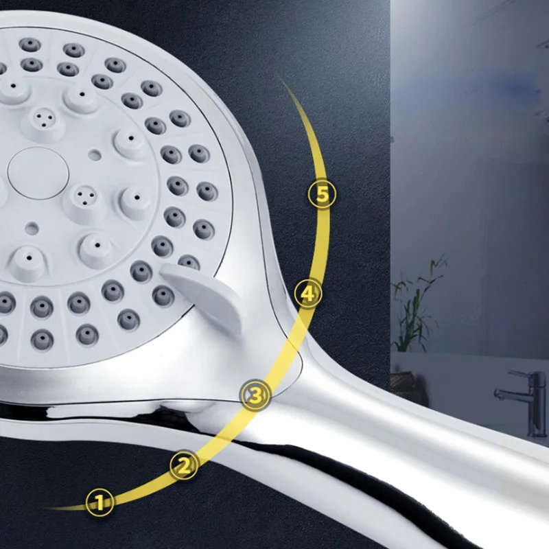 Насадка для душа под давлением 5 скоростей, регулируемая насадка для душа для ванной комнаты, Набор держателей для шланга, большая панель для душа, ручная работа