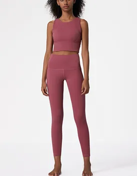 

good quality women yoga gym fittness training workout sports bra leggings set suit
