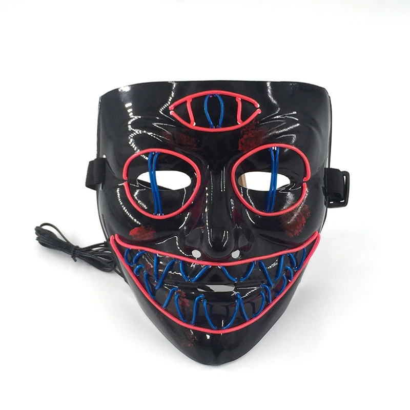 

Unisex Luminous Mask Halloween Party Masque Masquerade Masks Neon Night Light Glow in Dark Mascara Horror Glowing Masker V Word