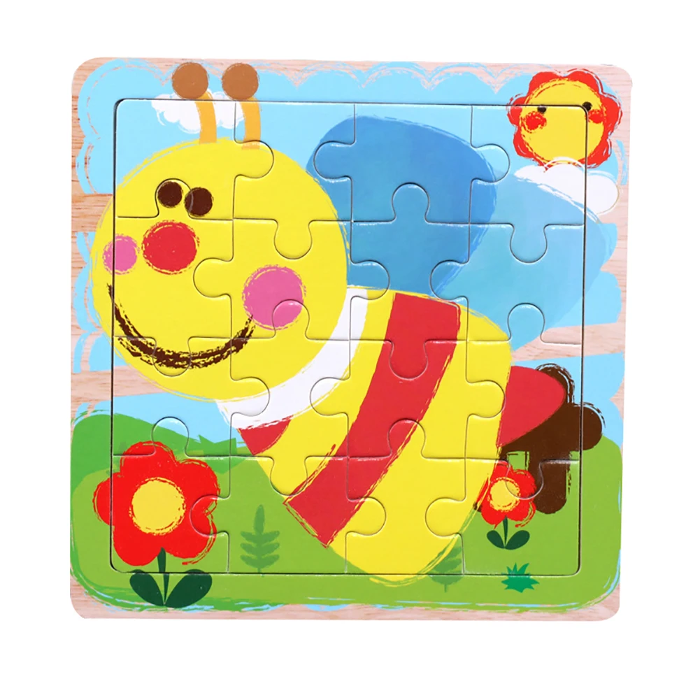Детская настольная игра-головоломка деревянная красочная головоломка для насекомых животных доска детская интеллектуальная игрушка 15x15