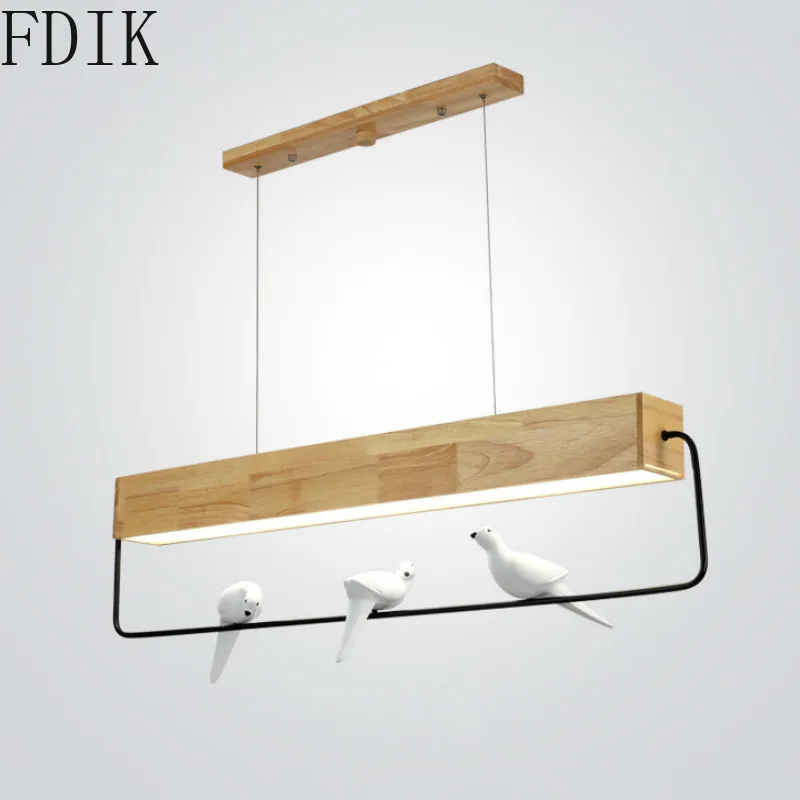 Noridic Wooden Led Pendant Lights Modern Creative Bird Hanglamp for Living/dining Room Kitchen Suspension Fixtures Vintage Lamp | Освещение