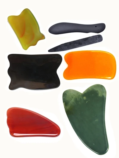 SPA Acupuncture Scraper Stone Facial Anti-wrinkle Treatment Body  Natural Jade Guasha Board Massage Tool Health Care Massage