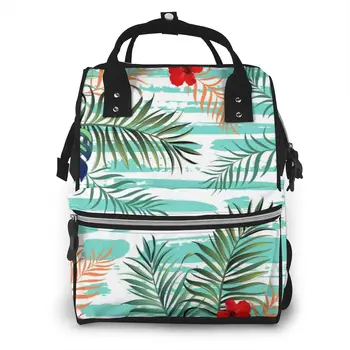 

Summer Palm Leaves Baby Nappy Changing Diaper Mummy Bag Maternity Backpack Bags Stroller Baby Care Waterproof Backpack