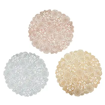 

Hollow Rose Table Mat Pad Heat Resistant Insulation Cup Coaster PVC Placemat
